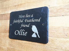 Pet Memorial Slate Sign Plaque - Personalised for your Bird