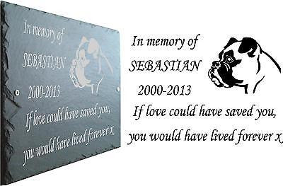 Pet Memorial Slate Plaque, Personalised for your Boxer Dog