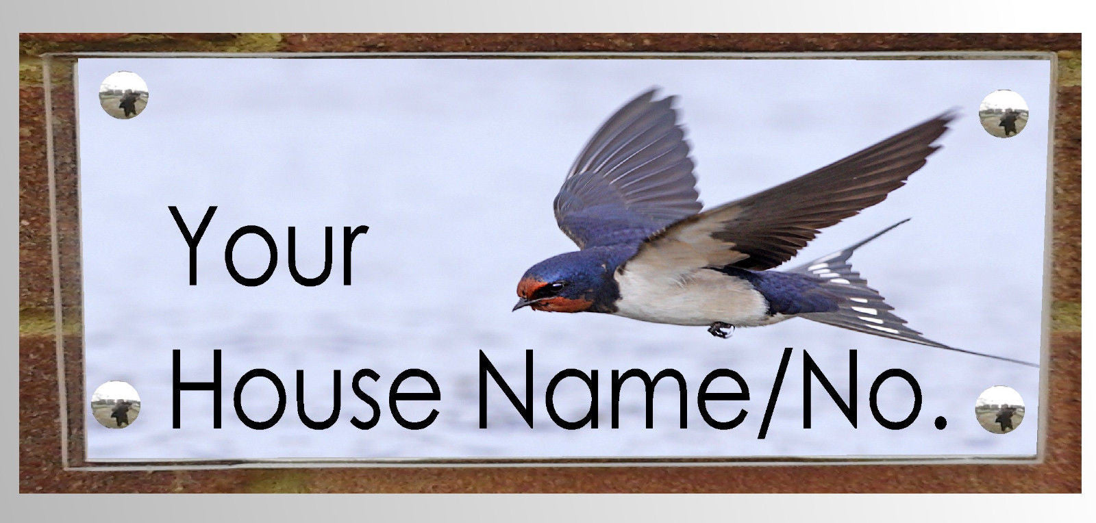40cm x 20cm LARGE MODERN PLAQUE ACRYLIC & ALUMINIUM HOUSE SIGN Approx inches 16" x 8"