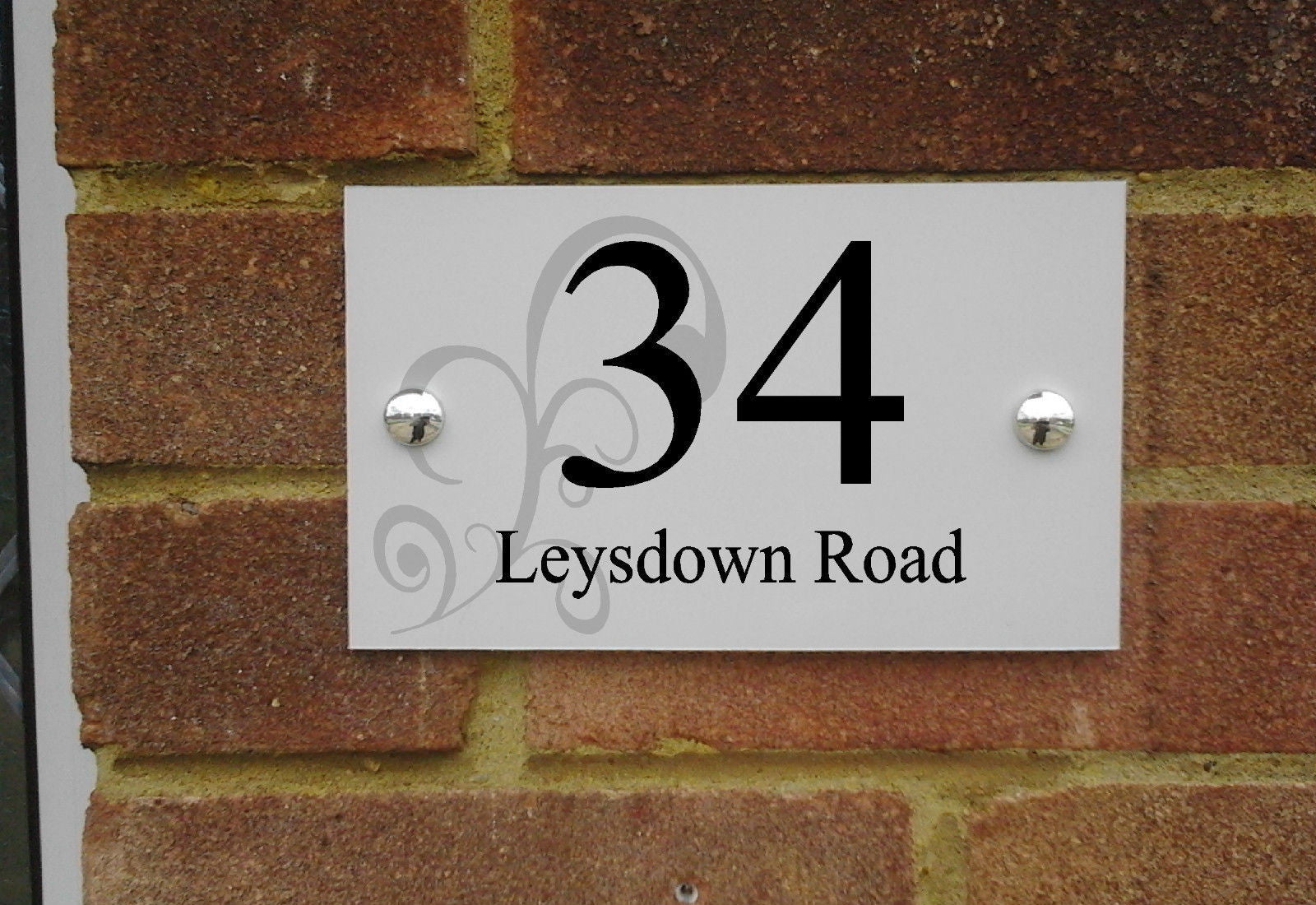 20cm x 12cm MODERN ALUMINIUM HOUSE SIGN PLAQUE DOOR NUMBER with Square or curved Edges Approx inches 8" x 5"
