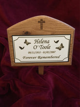 Commemoration plaque marker wood