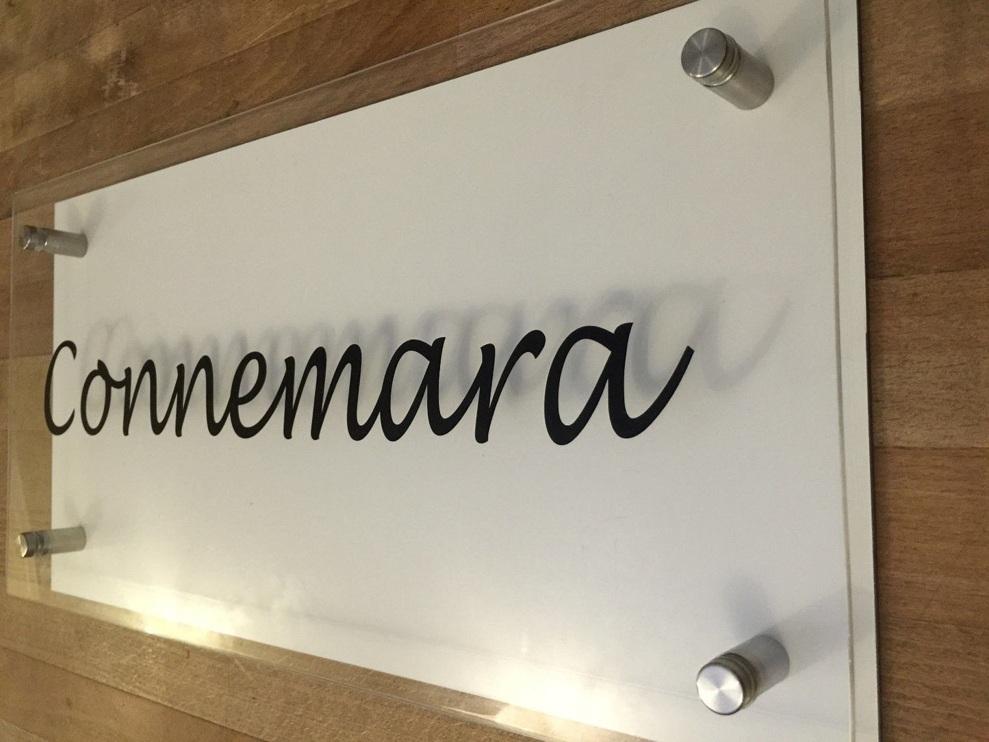 40cm x 20cm LARGE MODERN ACRYLIC & ALUMINIUM HOUSE SIGN PLAQUE Made to Order Approx inches 16" x 8"