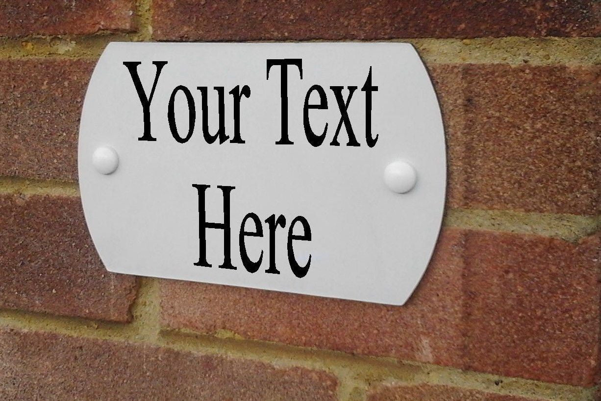 20cm x 12cm MODERN ALUMINIUM HOUSE SIGN PLAQUE DOOR NUMBER with Square or curved Edges Approx inches 8" x 5"