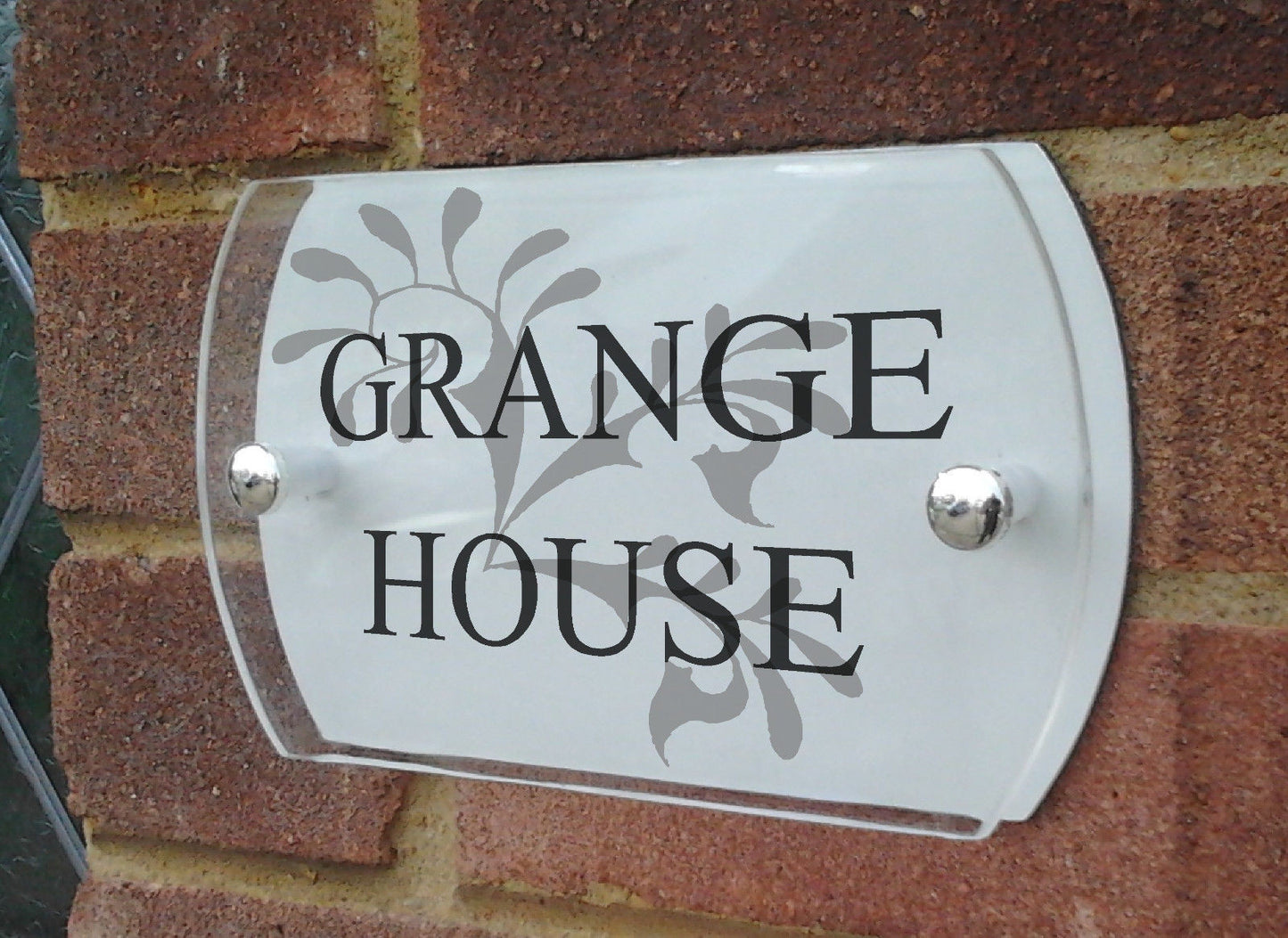 20cm x 12cm MODERN ACRYLIC & ALUMINIUM HOUSE SIGN PLAQUE DOOR NUMBER with Curved Edges Approx inches 8" x 5"