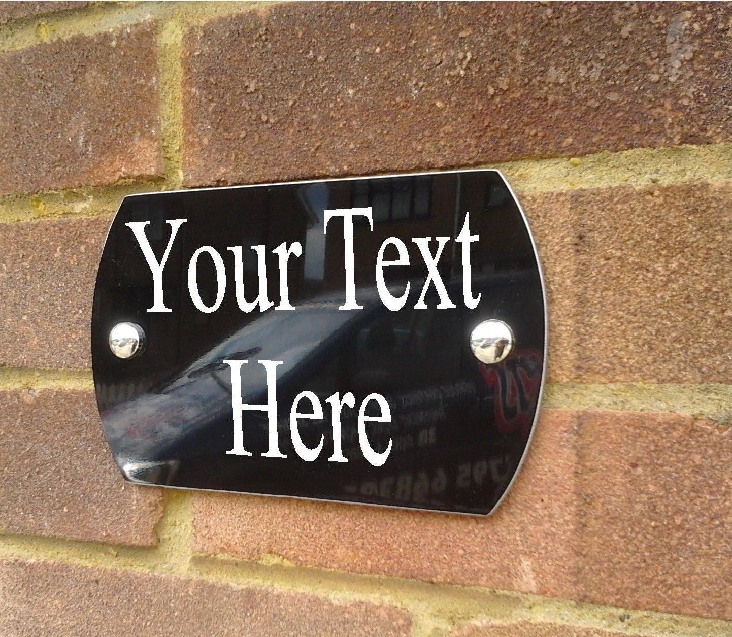20cm x 12cm MODERN ALUMINIUM HOUSE SIGN PLAQUE DOOR NUMBER with Square or curved Edges Approx inches 8" x 5"