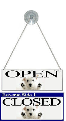 Open and Closed Sign Pet shop Dog Groomers Vets Puppy cute animal Door Sign