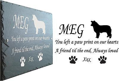 Memorial Slate Sign Plaque - Personalised For You Border Collie