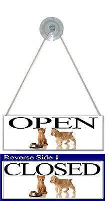 Open and Closed Sign Pet shop Dog Groomers Puppy Kitten cute animals Door Sign