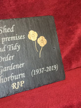 Poppy memorial plaque personalised