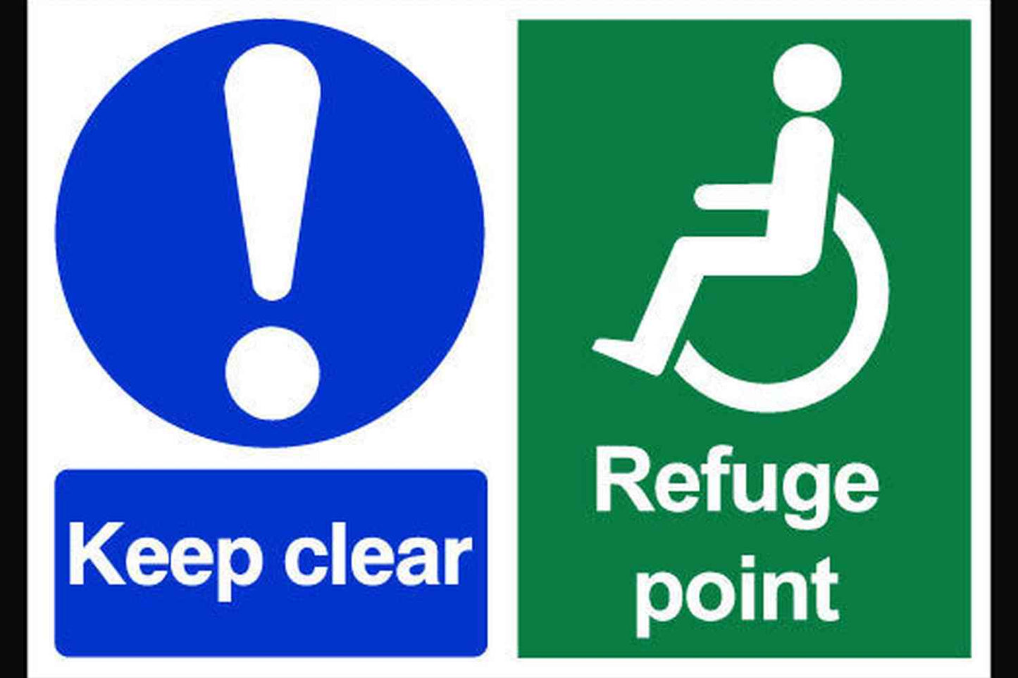 Keep clear refuge point sticker / signs