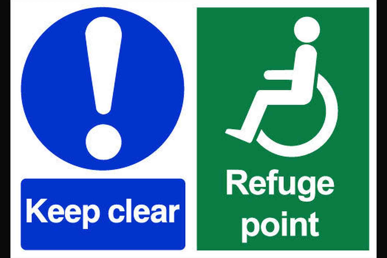 Keep clear refuge point sticker / signs
