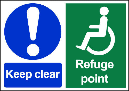 Keep clear refuge point sticker / signs