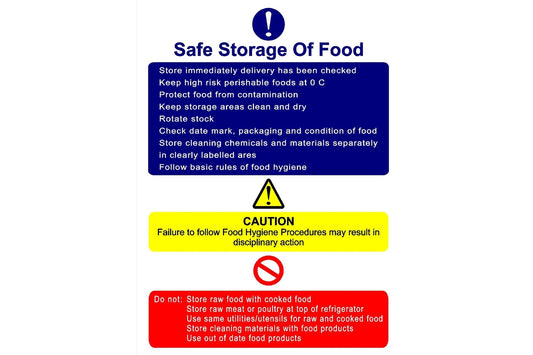 Safe Storage of Food Sign - Health & Safety Signs High Quality Interior & Exterior