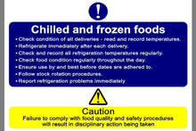 Chilled and frozen foods caution sign