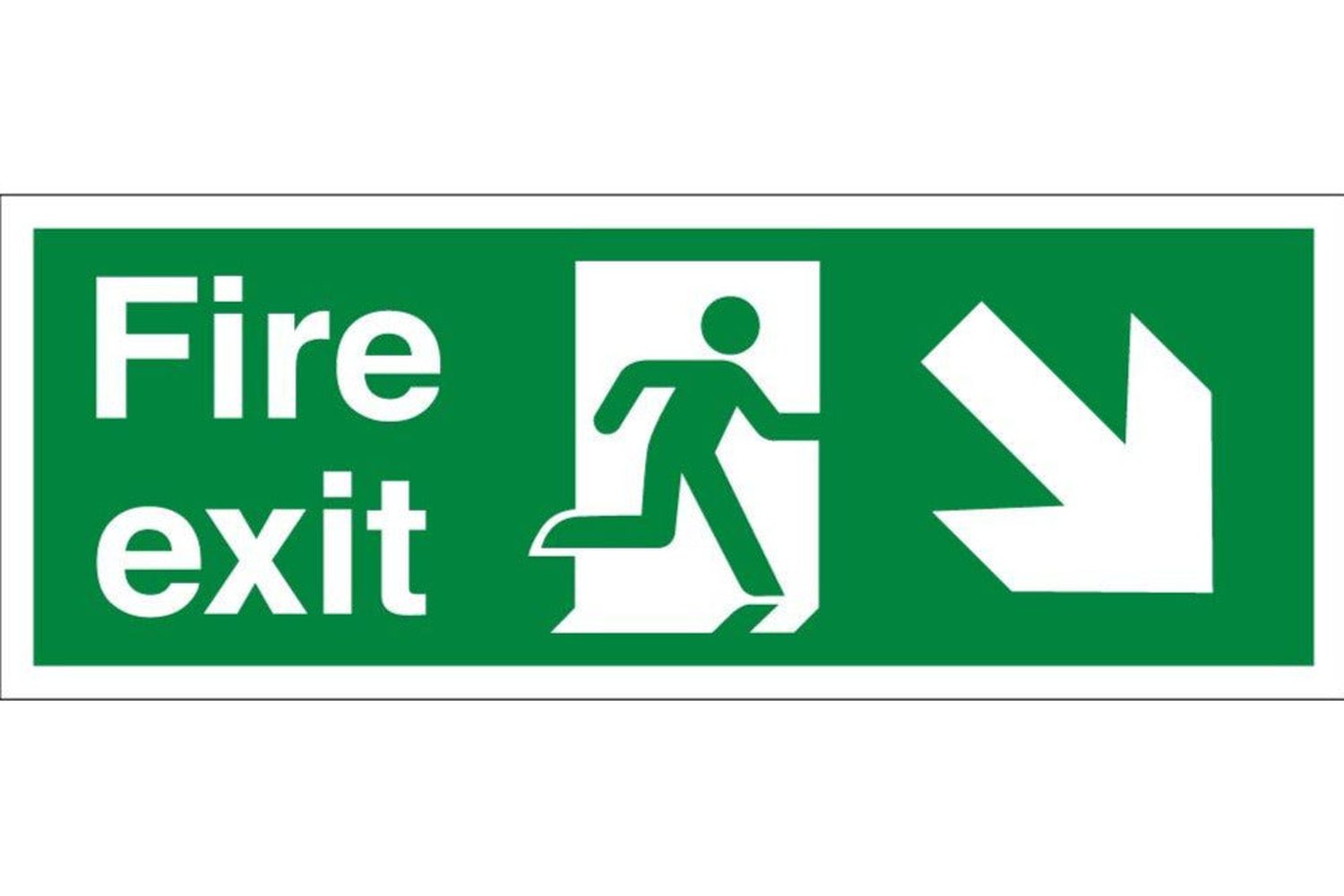 Fire Exit Arrow Down Right Sign - Health & Safety Signs High Quality Interior & Exterior