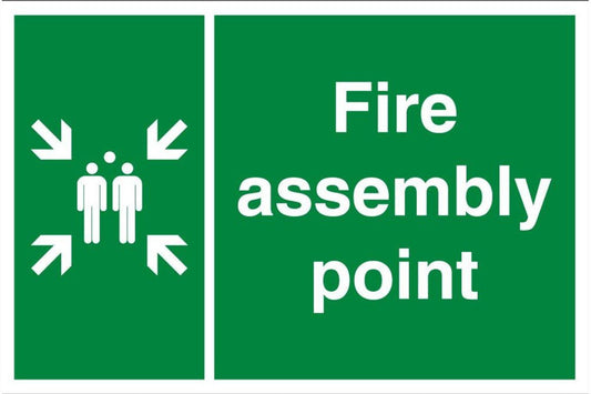 Fire assembly point stickers and signs