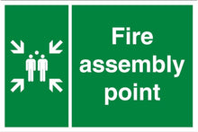 Fire assembly point stickers and signs