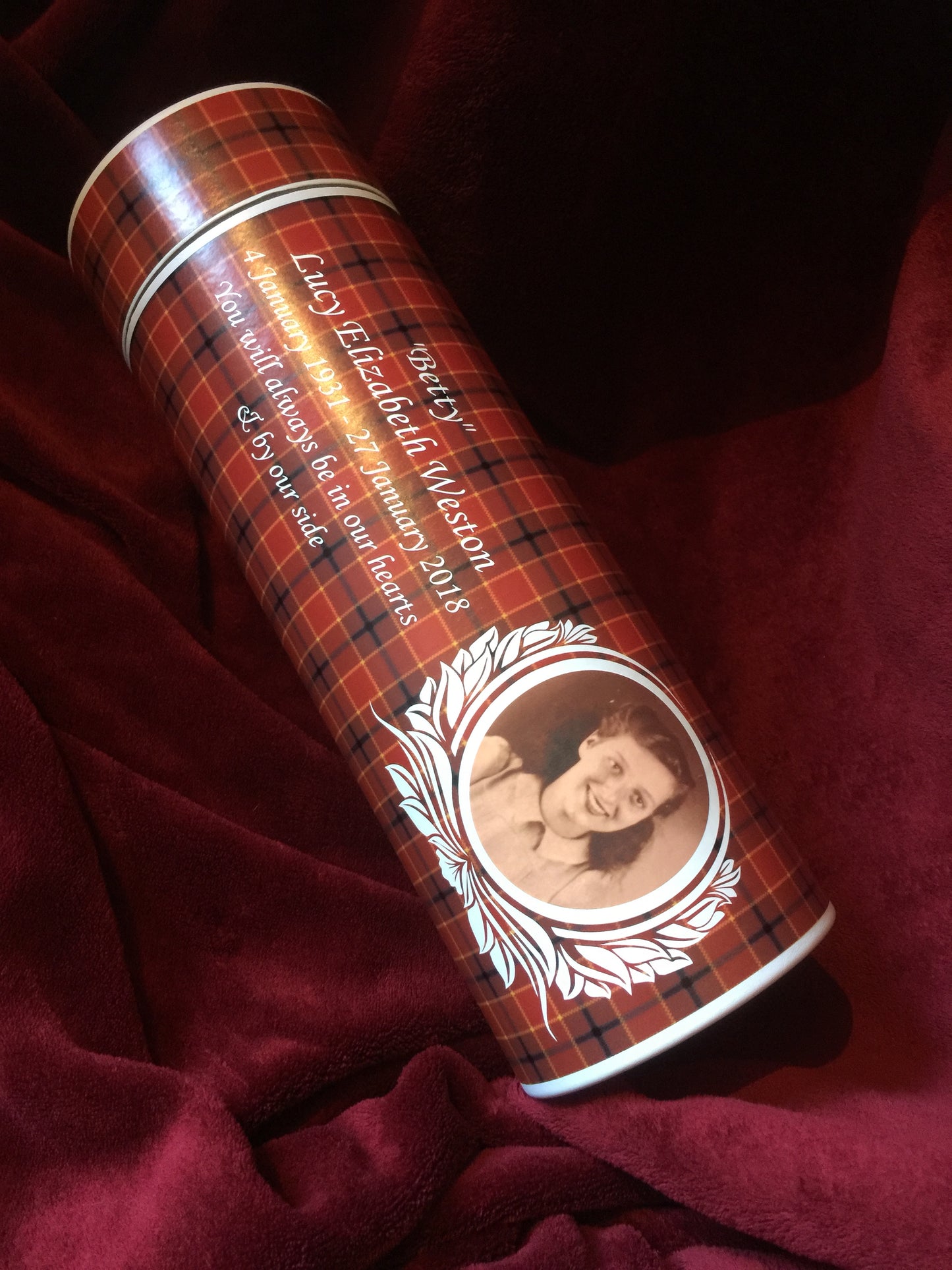 Adult Scatter Tube tartan scottish adult ashes