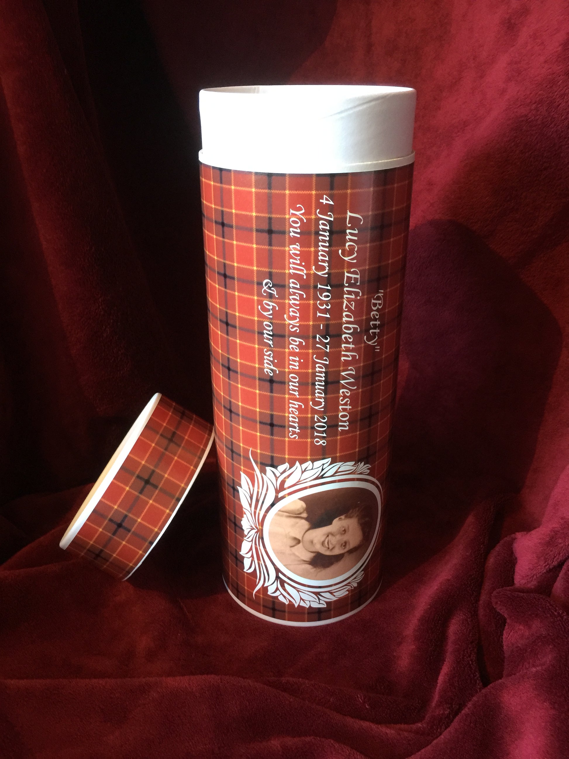 Adult Scatter Tube tartan scottish adult ashes