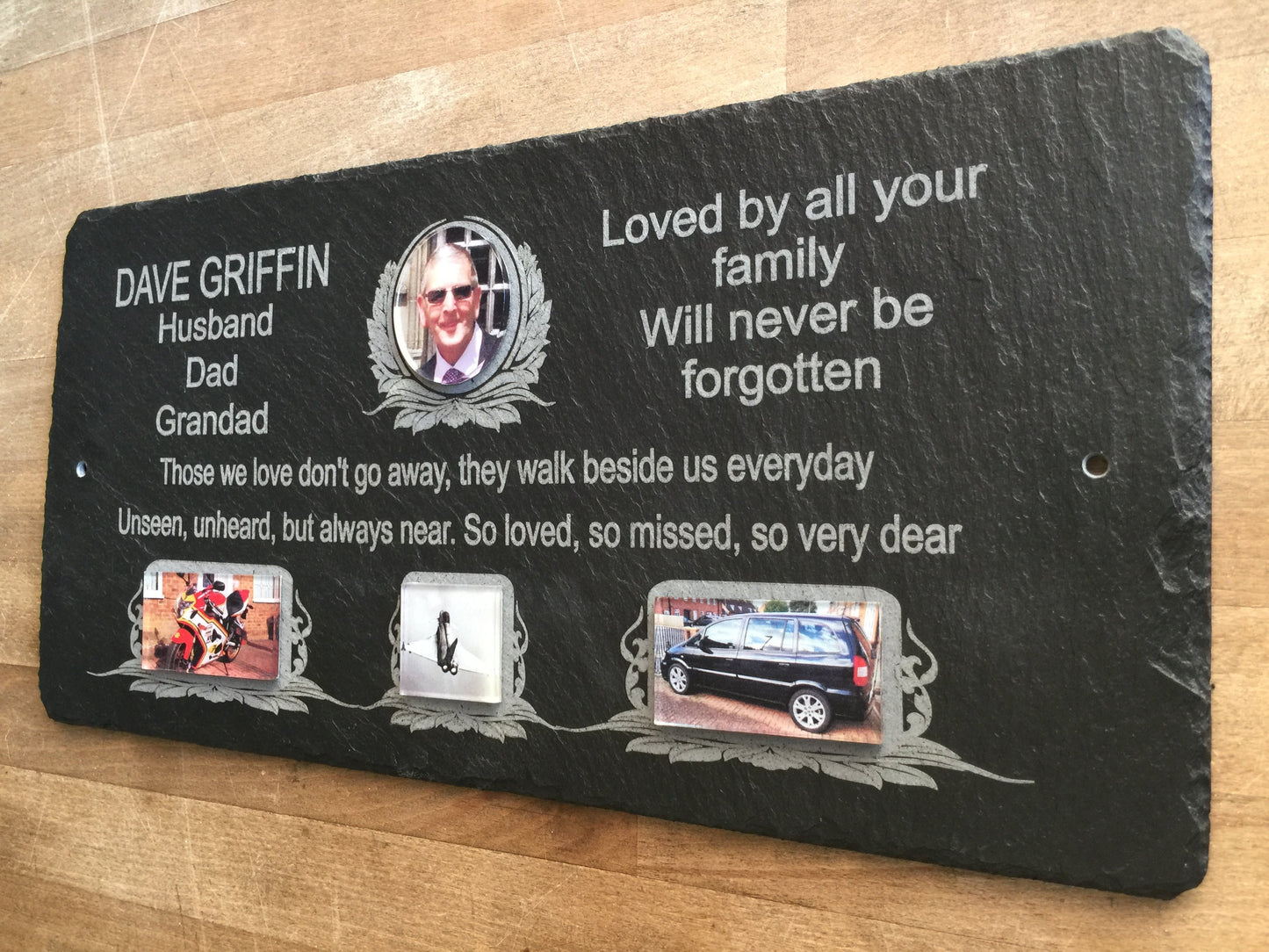 Multi photo memorial plaque