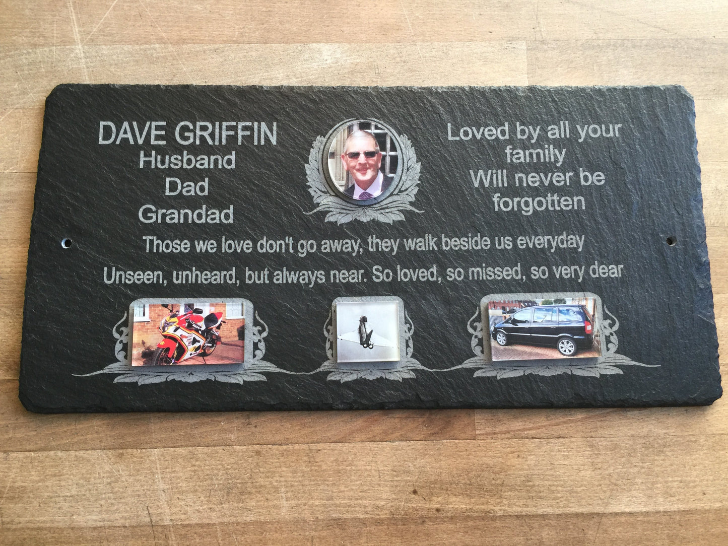 Multi photo memorial plaque