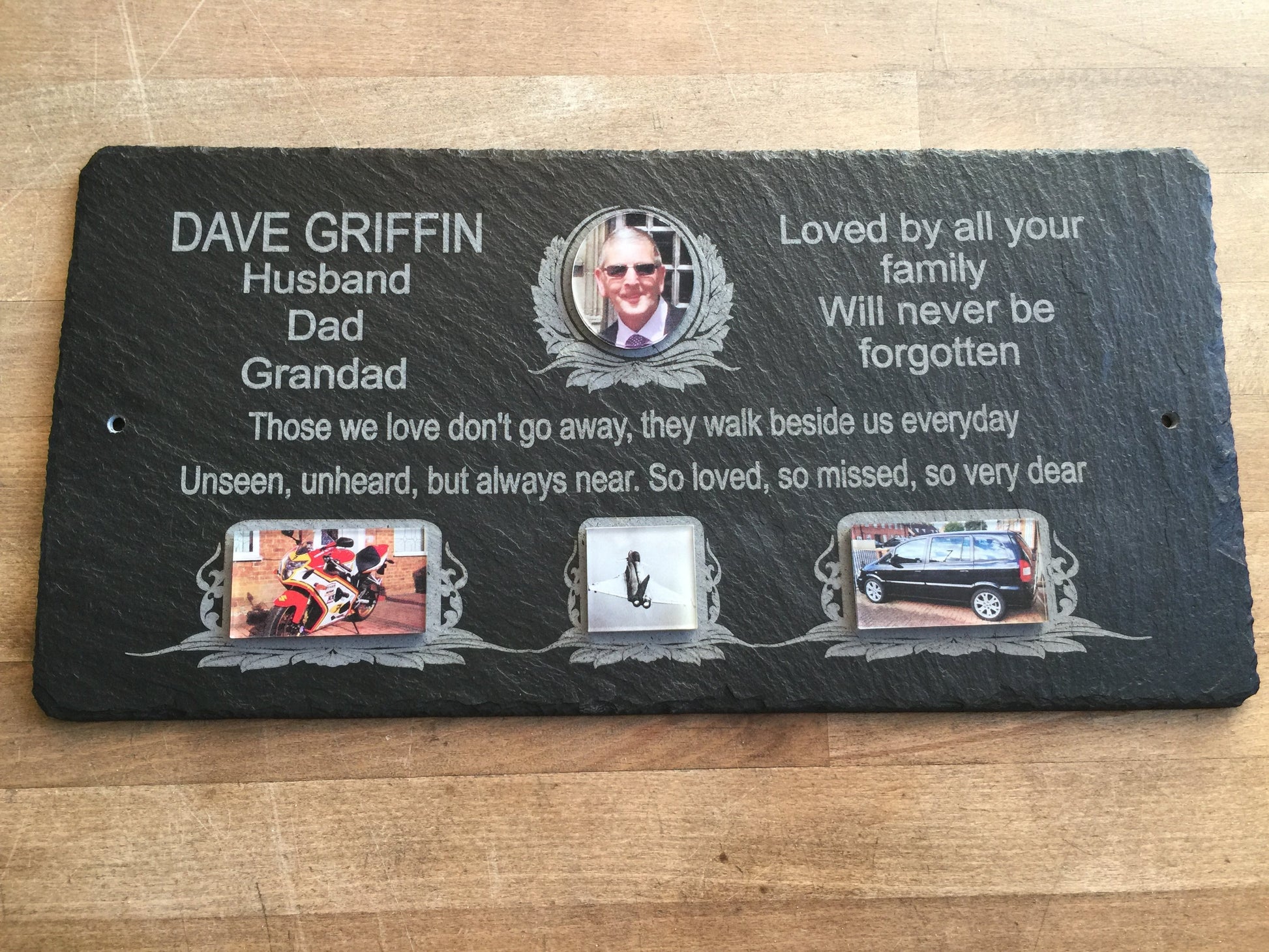 Multi photo memorial plaque