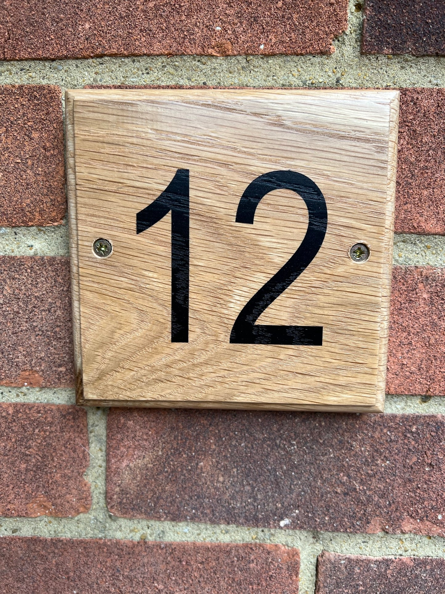 Elegant Strong Natural Oak Sign 14cm x 14cm