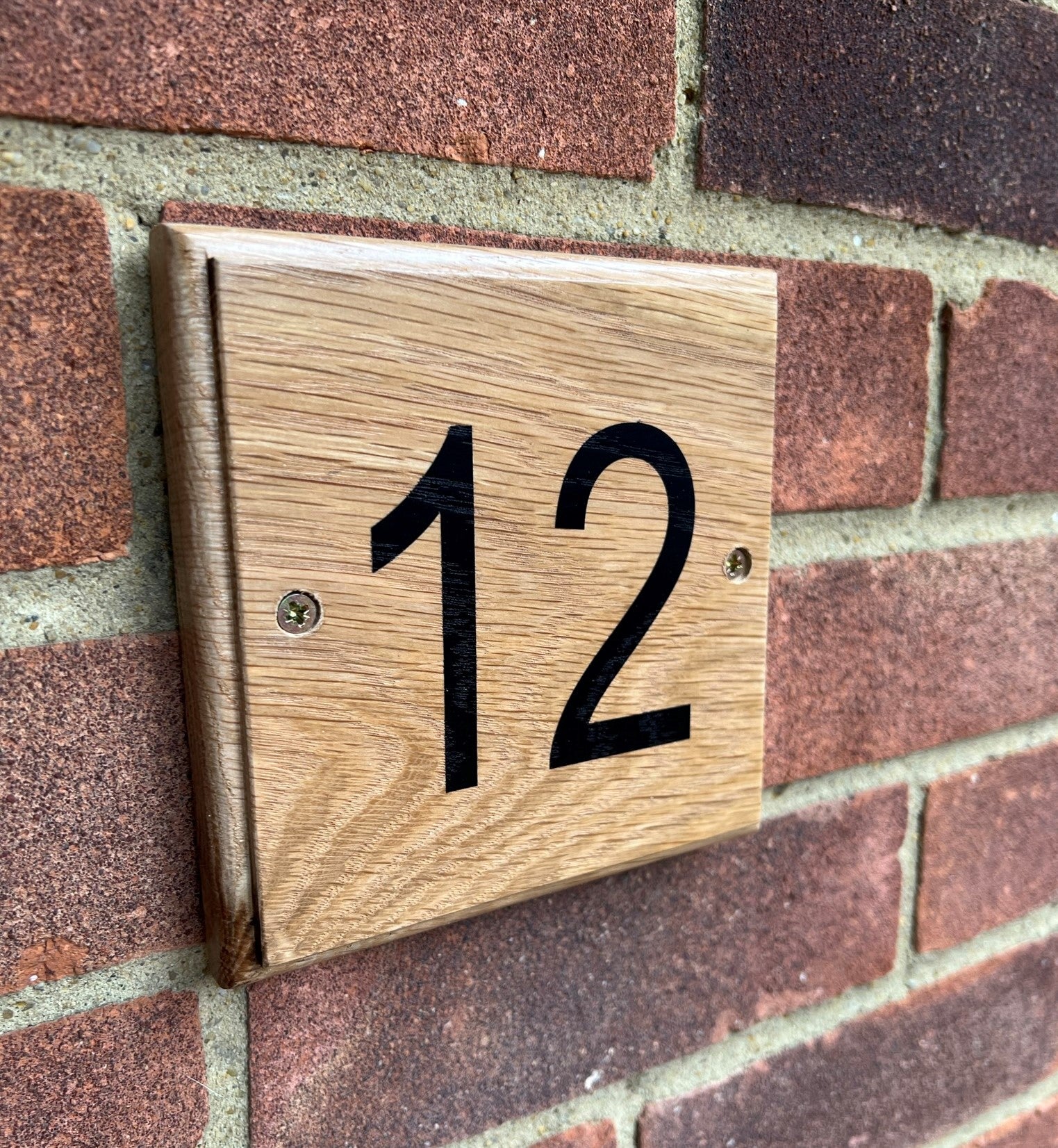 Elegant Strong Natural Oak Sign 14cm x 14cm