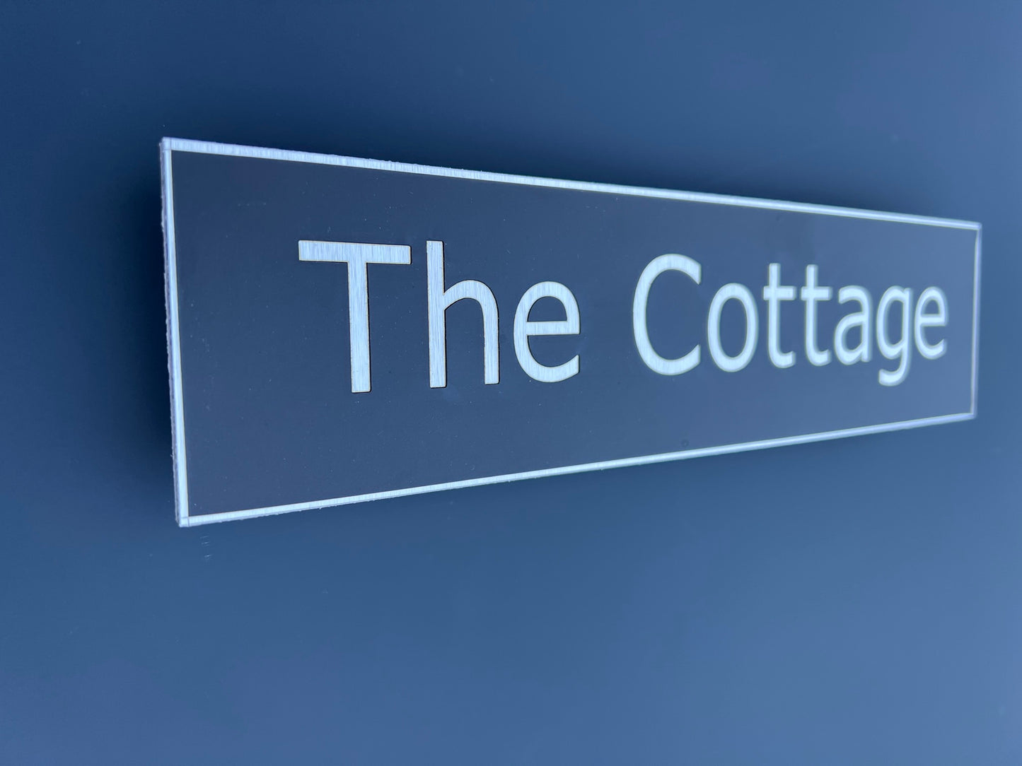 Metal Aluminium Floating House Sign laser cut lettering and Hidden Fixings wall mounts