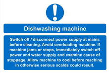 Dishwasher machine sign / sticker