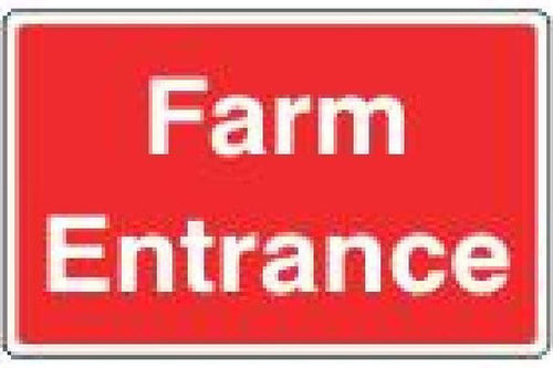 Farm entrance warning sign