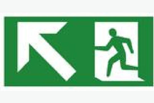 Fire exit arrow straight and left