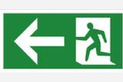 Fire exit left sign with arrow