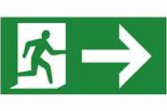 Fire exit right sign with arrow