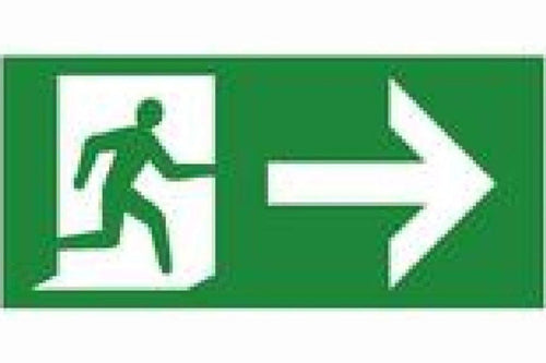 Fire exit right sign with arrow