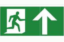 Fire exit this way arrow up sign