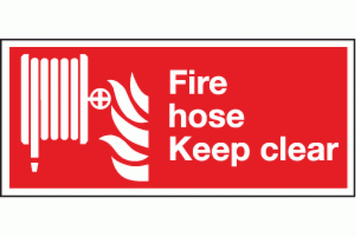 Fire hose keep clear sign
