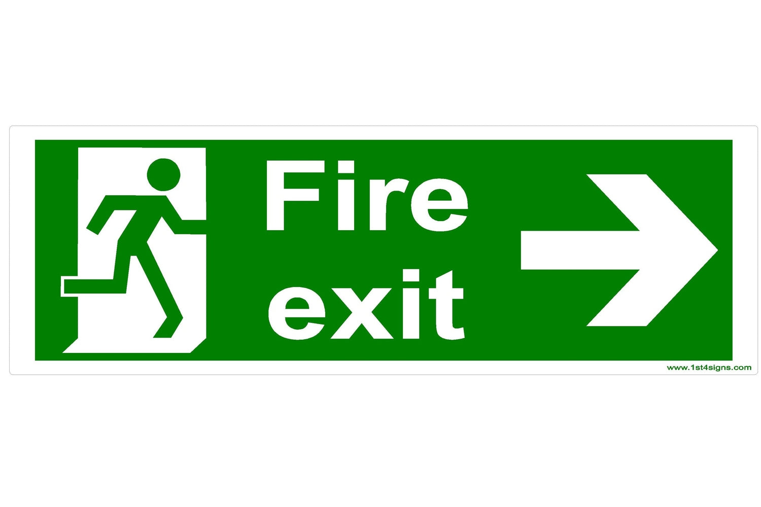 Fire Exit Arrow Right Sign - Health & Safety Signs High Quality Interior & Exterior