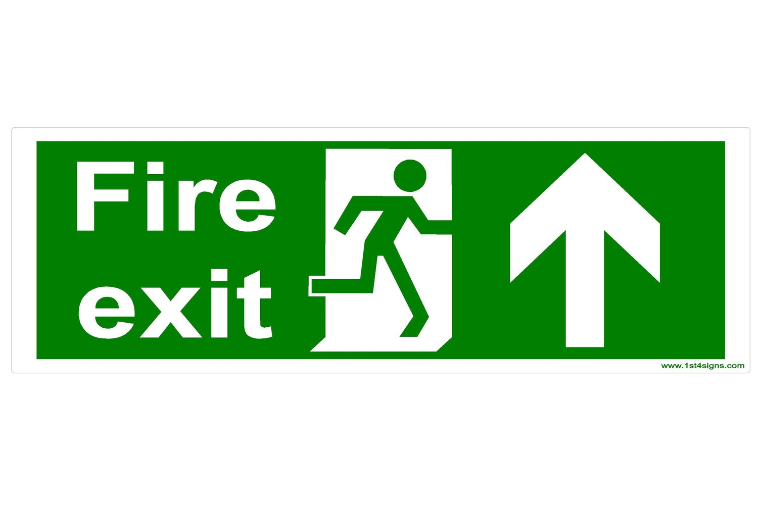 Fire Exit Arrow Up Straight Ahead Sign - Health & Safety Signs High Quality Interior & Exterior