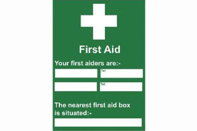 First Aider and First Aid Box Locations Sign - Health & Safety Signs H ...