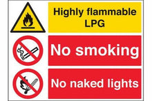 Highly flammable lpg sign and stickers