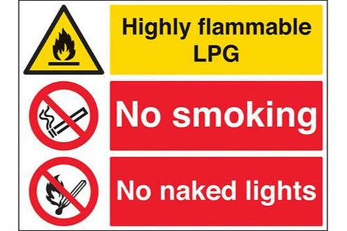 Highly flammable lpg sign and stickers