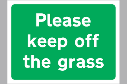 Please keep off the grass sign