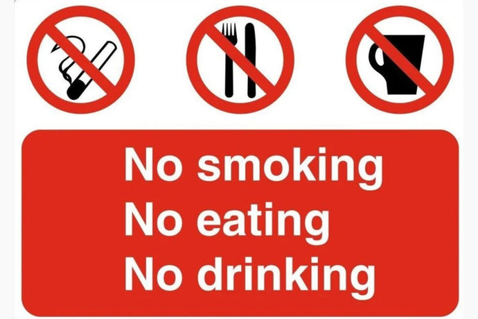 No smoking no eating no drinking safety sign 