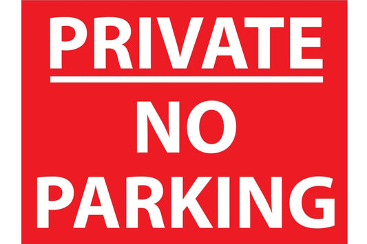 Private no parking sign