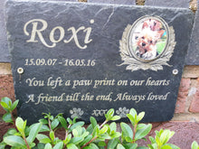 Yorkshire terrier dog memorial with photo