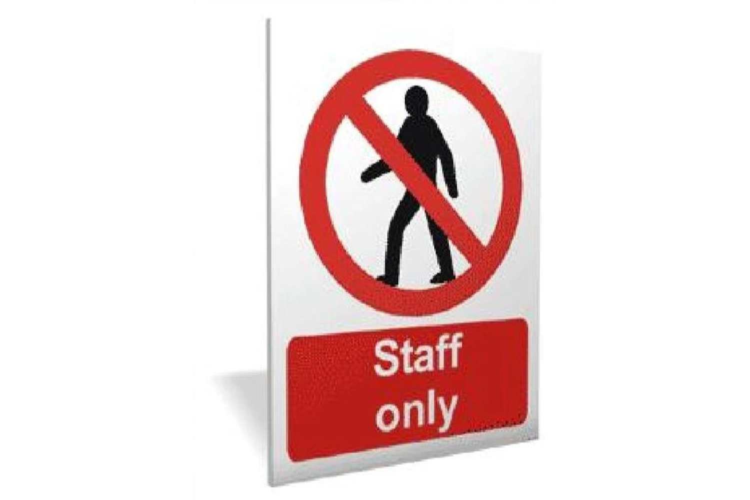 Staff Only Sign - Health & Safety Signs High Quality Interior & Exterior
