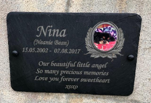 grave memorial with photo